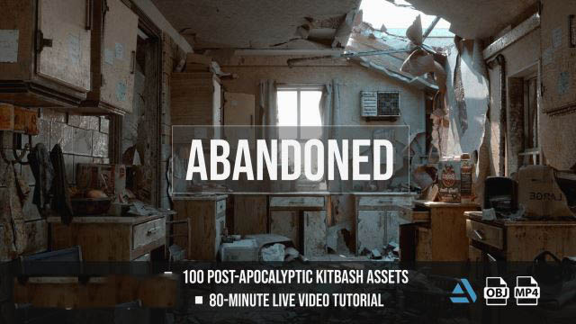 100组废墟垃圾家具物品3D模型 Artstation – Post-Apocalyptic Kitbash Set & Tutorial