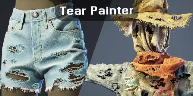 Blender牛仔衣服破洞生成器资产预设 Tear Painter V1.2 + 使用教程