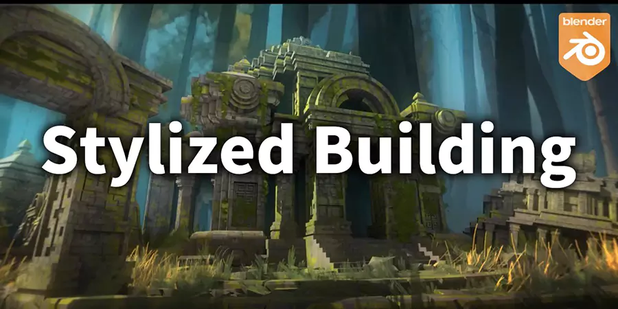 Blender风格化建筑3D模型资产预设 Stylized Building Library Vol.1 Kitbash Assets v1.0.1