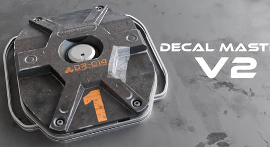 Blender插件-自定义标签贴花装饰纹理效果+预设库 Decal Master V2.0.2+使用教程