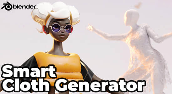 智能服装设计布料模拟生成器Blender插件 Divine Cut – Smart Cloth Generator V3.0.0+使用教程