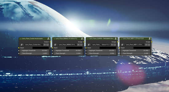 Blender插件-真实镜头耀斑光效 Easy Lens Flares V1.2