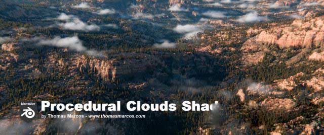 Blender程序化云朵白云生成器资产预设 Procedural Clouds Shader