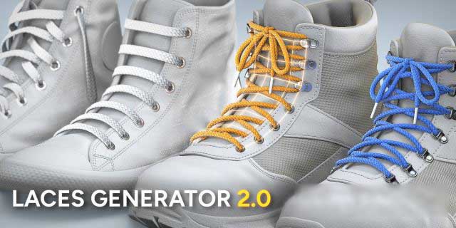 Blender鞋带蝴蝶结生成器预设 Laces Generator V2.0