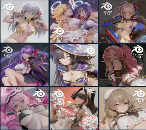 23个Blender动漫卡通虚拟角色3D模型合集免费下载 Ucupumar 3D Models Collection