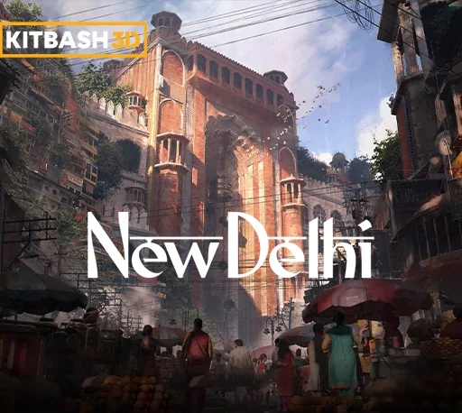Blender印度新德里城市街道环境建筑3D模型资产Kitbash3D – New Delhi