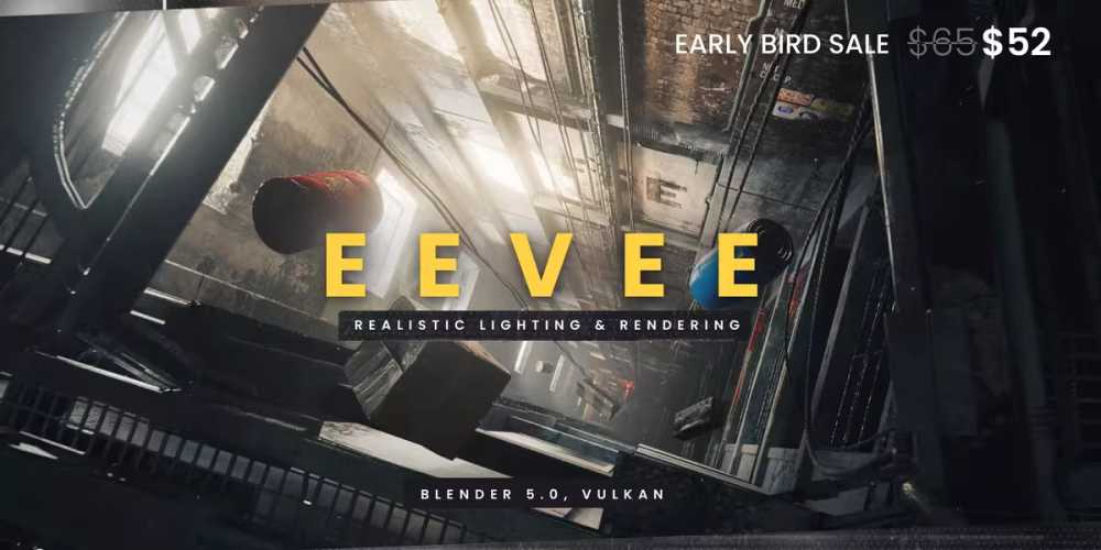 创意虾 Blender 5 EEVEE真实灯光照明实时渲染全面教程-中文/英文字幕-Creative Shrimp – Eevee Realistic Lighting and Rendering