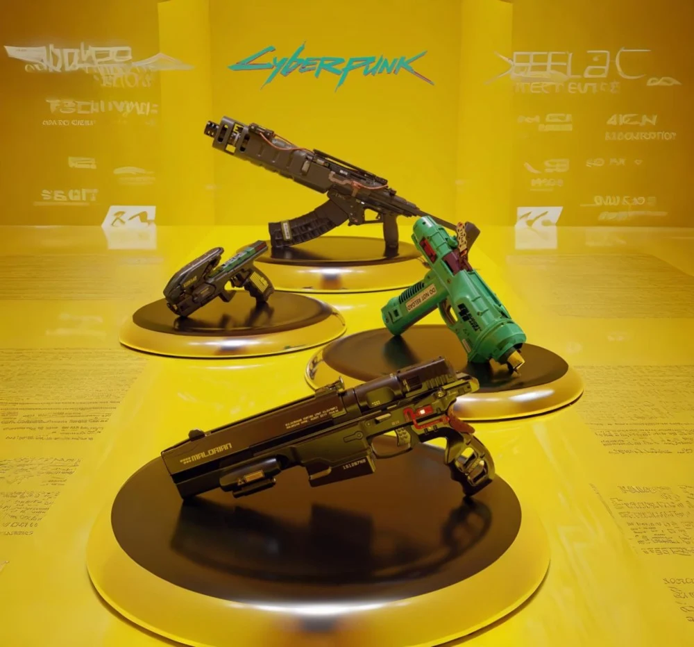 Blender游戏3D模型《赛博朋克2077》武器包 + 边缘跑者DLC武器