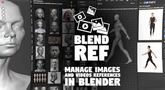 Blender插件 Blendref V1.7三维建模图片视频参考