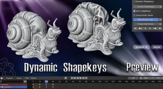 Blender插件下载-Dynamic Shapekeys V1.1.5+使用教程-快速创建形态键动画