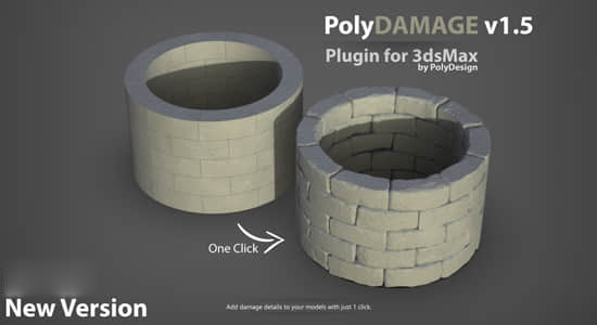 Blender插件下载 PolyDamage三维模型添加损坏细节纹理雕刻