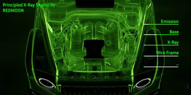 Blender X射线着色器预设 Principled X-Ray Shader (Xray Material Generator)