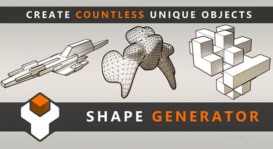 Blender插件下载Shape Generator V1.7.14快速创建无限多种独特的三维模型对象