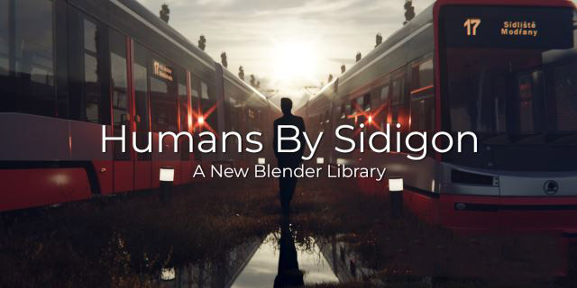 Blender人物剪影素材库资产预设下载 Humans By Sidigon