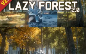 Blender插件下载-植物树木森林场景生成器资产预设 Lazy Forest V2.0.5