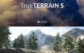 Blender真实山脉水流自然地形生成插件下载+资产预设包 True Terrain 5.1.4