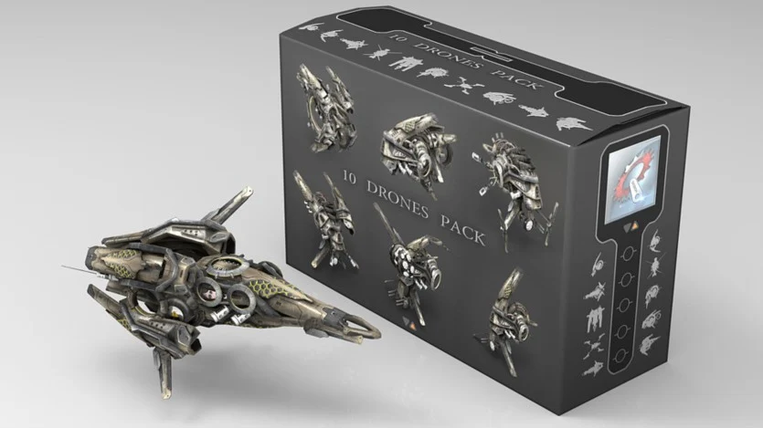 科幻无人机3D模型下载 Cubebrush – 10 Drone SciFi Pack (MAX/FBX/OBJ格式)