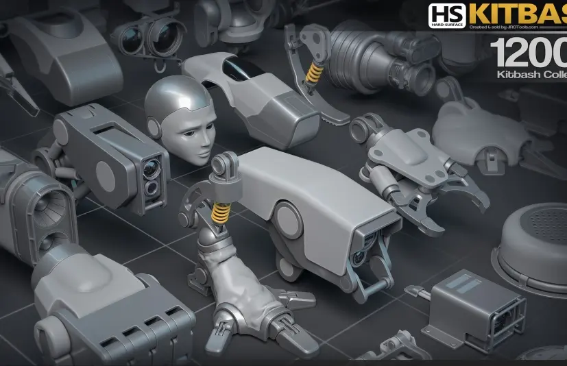硬表面组合3D模型集合下载 Hard-Surface Kitbash Collection