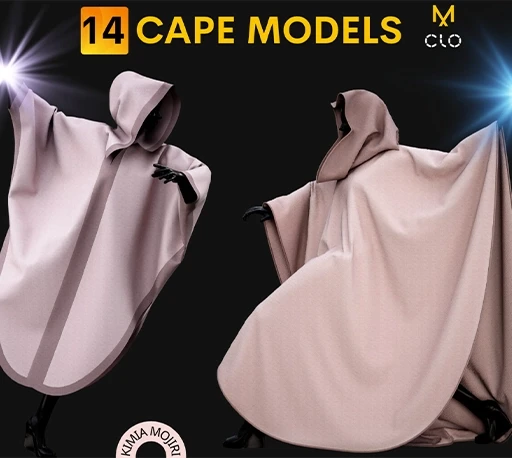 14款男女披风斗篷3D模型下载 ArtStation – 14 Cape Models (Male / Female)