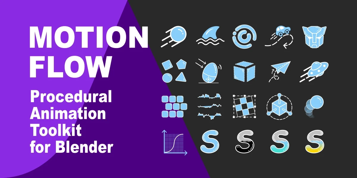 Blender程序化动画工具预设包下载 Motion Flow V1.0