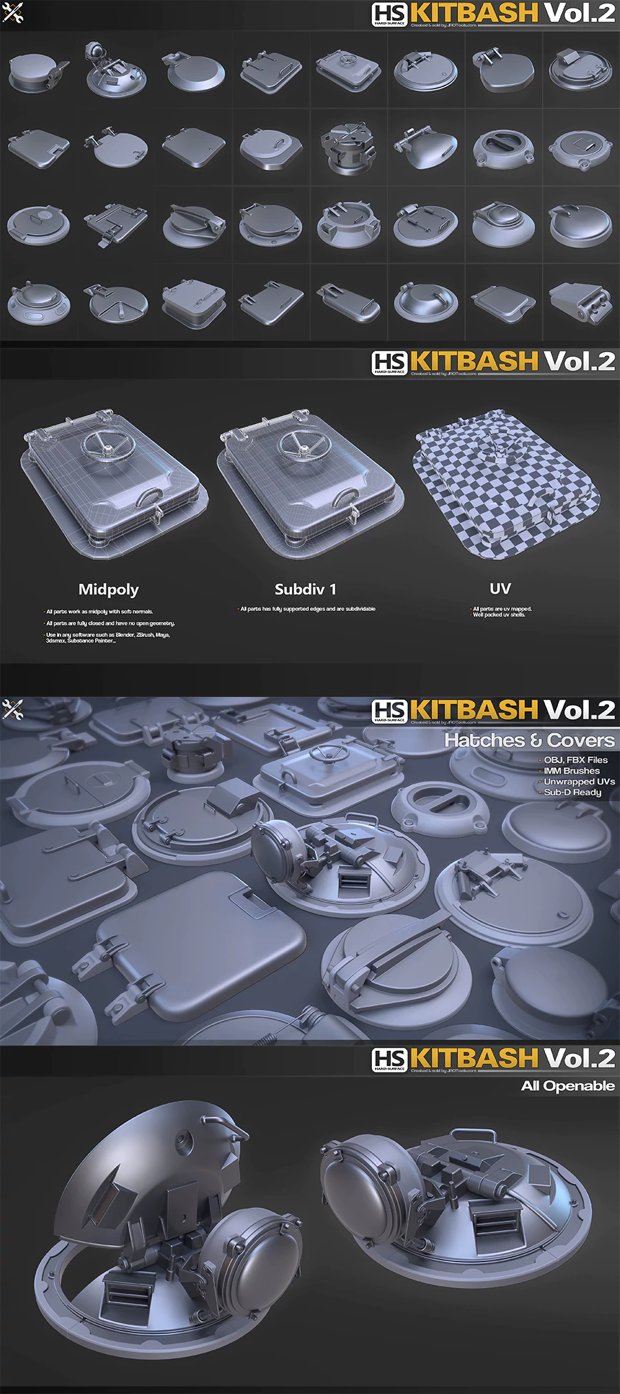 Hard-Surface Kitbash Vol.2 – Hatches & Covers