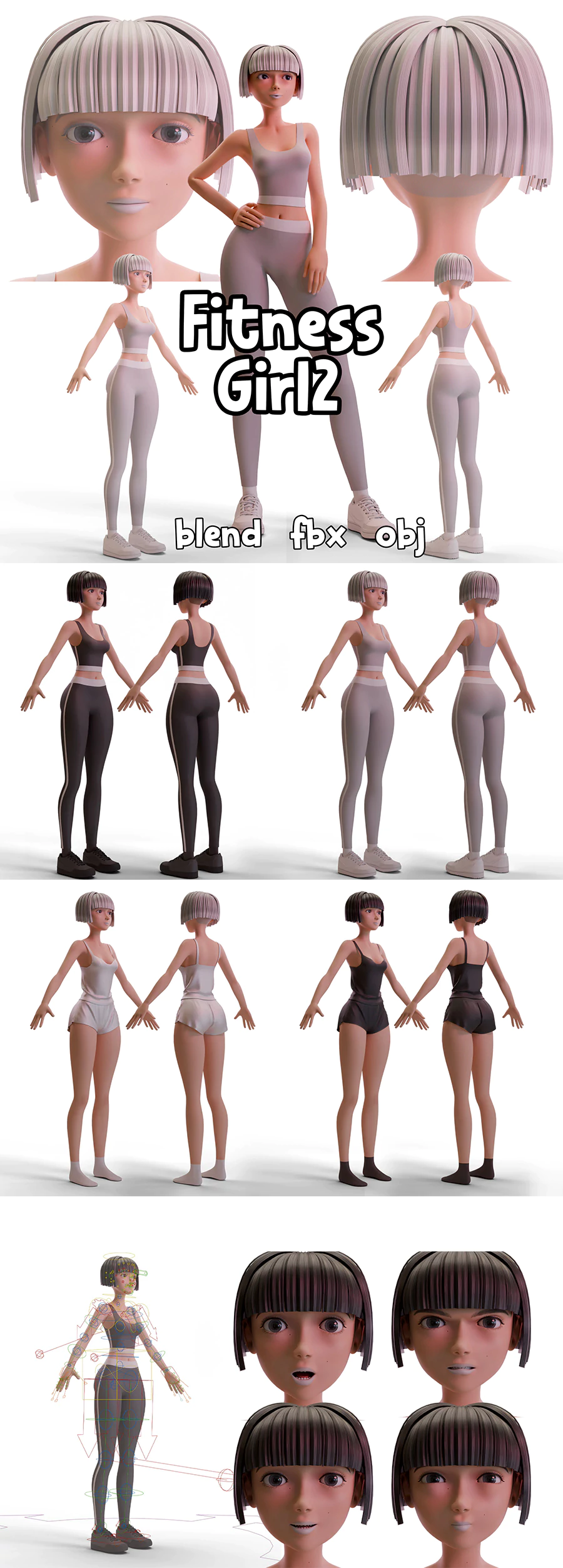 Stylized Fitness Girl 2