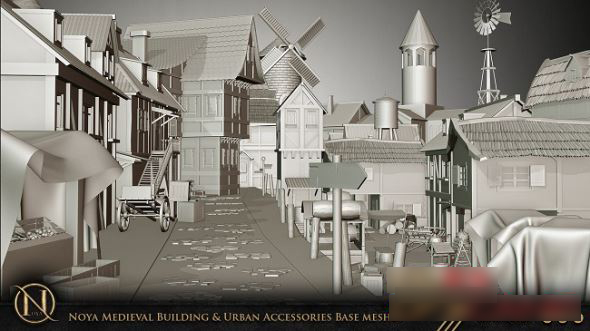 Arstation – Noya Medieval Building & Urban Accessories Base Meshes 