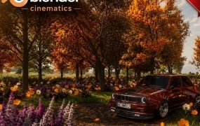 Blender电影级森林汽车动画场景教程中英文字幕- Blender Cinematic Masterclass Create Stunning Car in Forest