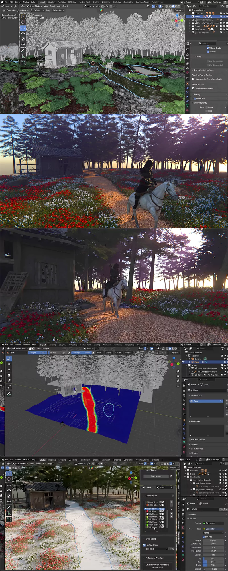 Blender 3D Environment Project: Horse Riding Through A Forest