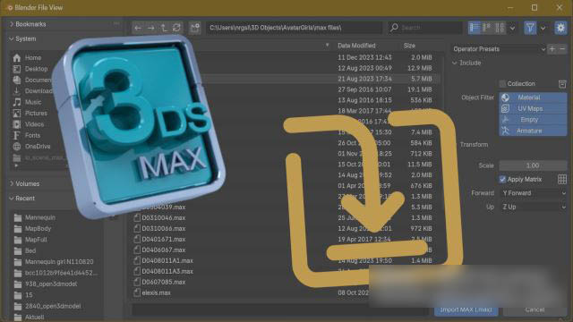 Blender插件下载导入3DS MAX文件 Import Autodesk MAX V1.8.5