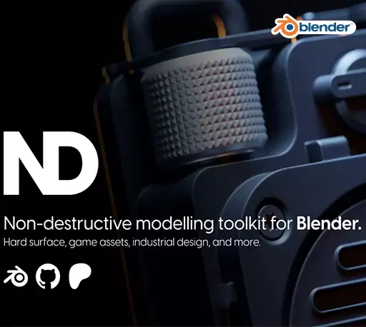 Blenderr插件下载-非破坏性硬表面建模工具 ND v2.2.0 – Non Destructive Modelling + 使用教程