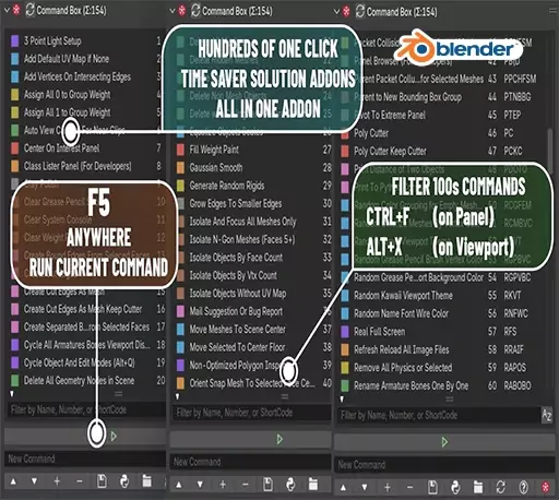 Blender插件下载-快捷功能命令调用盒子 Command Box v2026.7.3