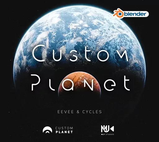 Blender插件下载-科幻星球行星太空宇宙场景生成插件下载 Custom Planet v1.0 Basic