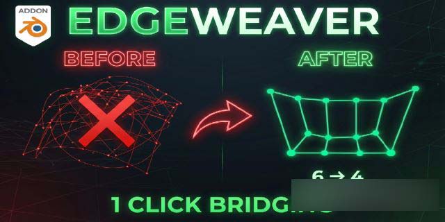 Blender插件下载-多边形连接插件 EdgeWeaver V1.0.0