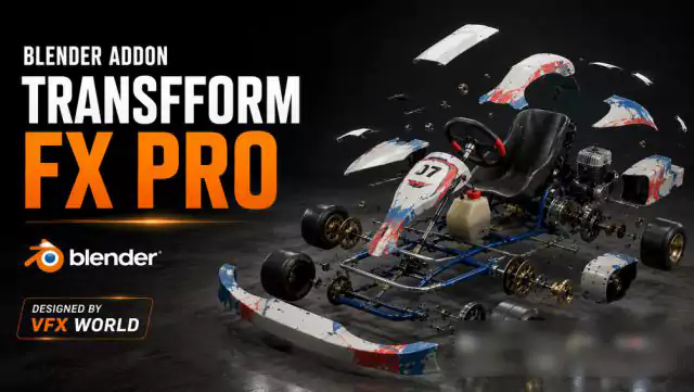 Blender插件下载-程序化机械组装动画插件 Transform FX Pro V7.3