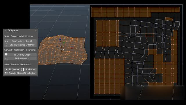 Blender 插件下载-UV选区重置 UV Squares v1.17