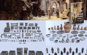 中东集市建筑楼房生活环境物品人物3D模型下载BigMediumSmall – Grand Bazaar Collection Bundle(Blender/FBX/OBJ/UE格式)