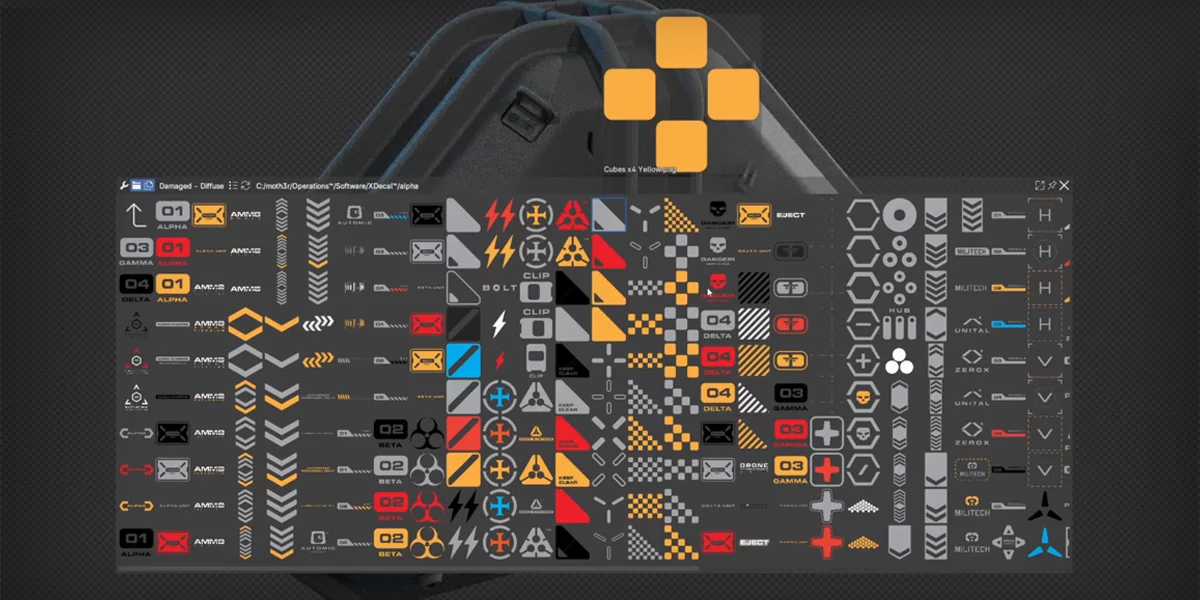 Blender插件下载-贴画纹理装饰管理器 Xdecal™ Manager v1.1.1 - BlenderX源素