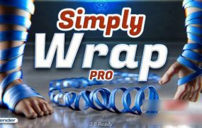 Blender插件下载-绳子绸缎多边形缠绕 Simply Wrap Pro V2.5.1