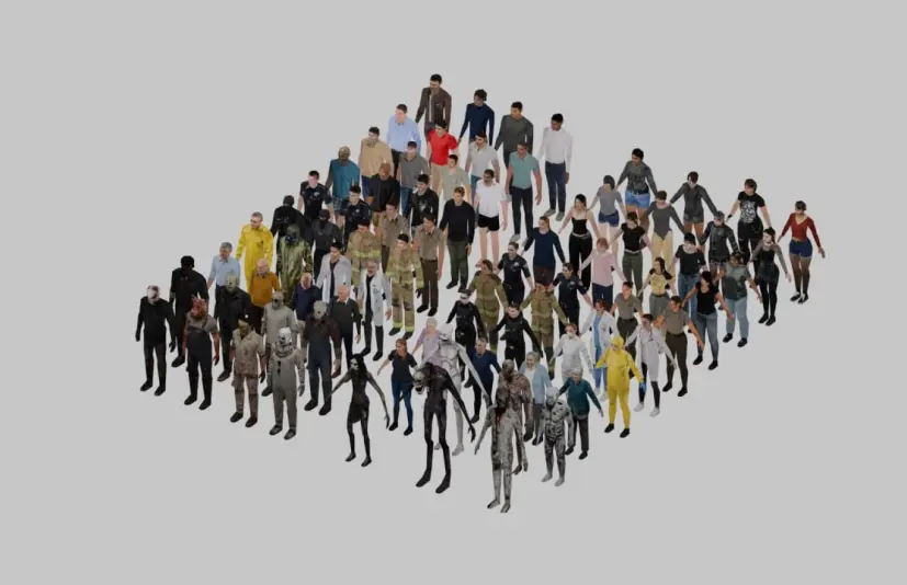 PSX风格角色人物3D模型 – Characters PSX