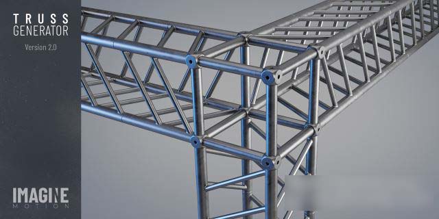Blender铁架钢架结构生成器预设下载 Truss Generator V2 – Geometry Nodes Based